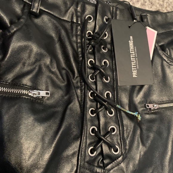 Pretty little thing faux-leather tie up pants - Picture 2 of 4